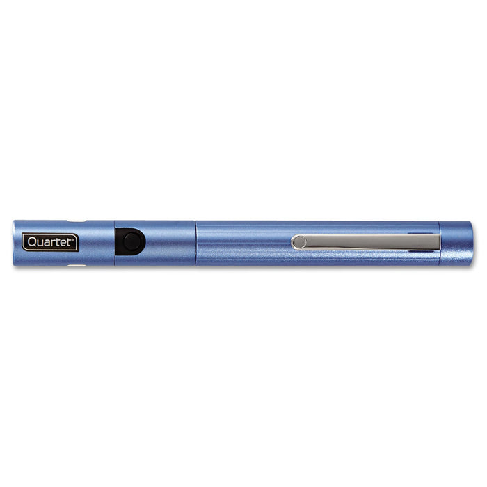 Quartet Brilliant Green Laser Pointer, Class 2, Projects 1,640 ft, Blue Barrel