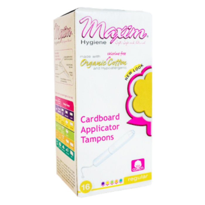 Maxim Hygiene Products Organic Cotton Cardboard Applicator Tampons Regular 16 Tampon by Pasteur Pharmacy