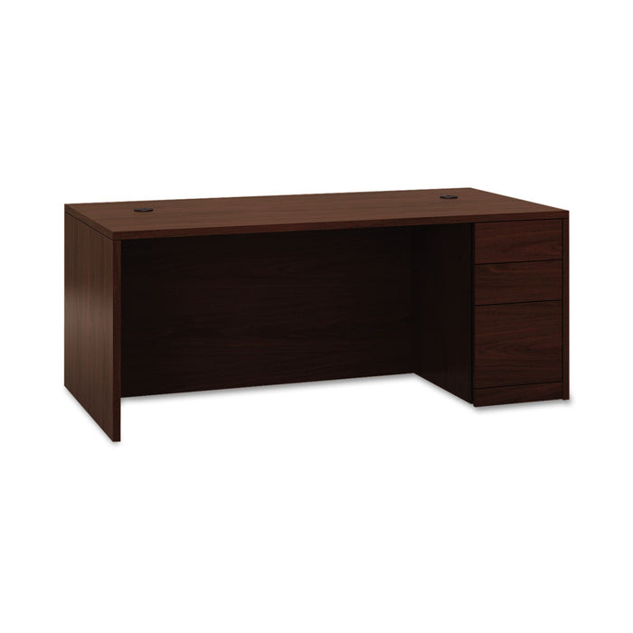 HON 10500 Series "L" Workstation Right Pedestal Desk with Full-Height Pedestal, 72" x 36" x 29.5", Mahogany