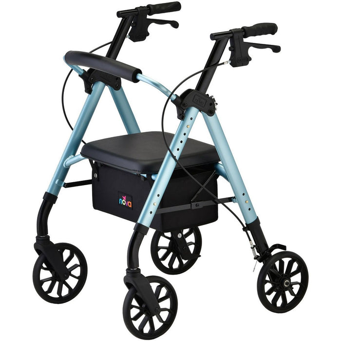 NOVA Star 8 Deluxe Wide Rollator Walker, Blue by Pasteur Pharmacy