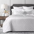 Sky Scallop Reversible Coverlet 100% cotton Full / Queen by Vanessa Jane