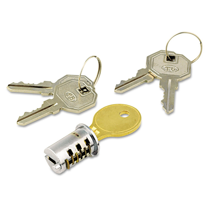 Alera Lock Core Set for Alera Metal File Pedestals, Chrome