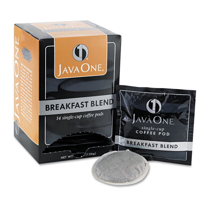 Java One Coffee Pods, Breakfast Blend, Single Cup, 14/Box