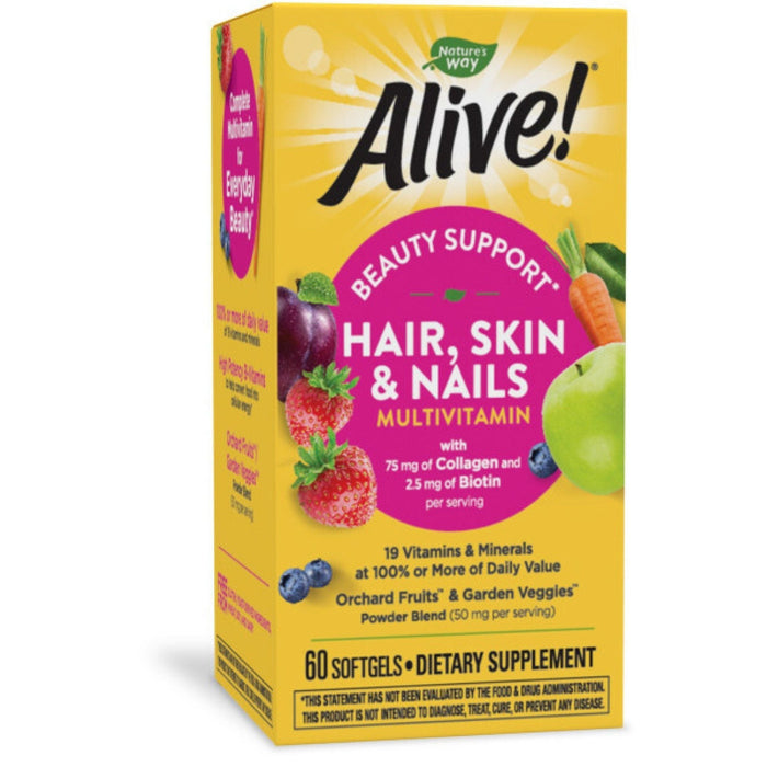 Nature's Way Alive! Hair, Skin, Nails Multivitamin Softgels Strawberry by Pasteur Pharmacy