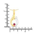 0.20 CTTW Heart Pink Ruby Prong Silver Mom Pendant Necklace by Fine Color Jewels