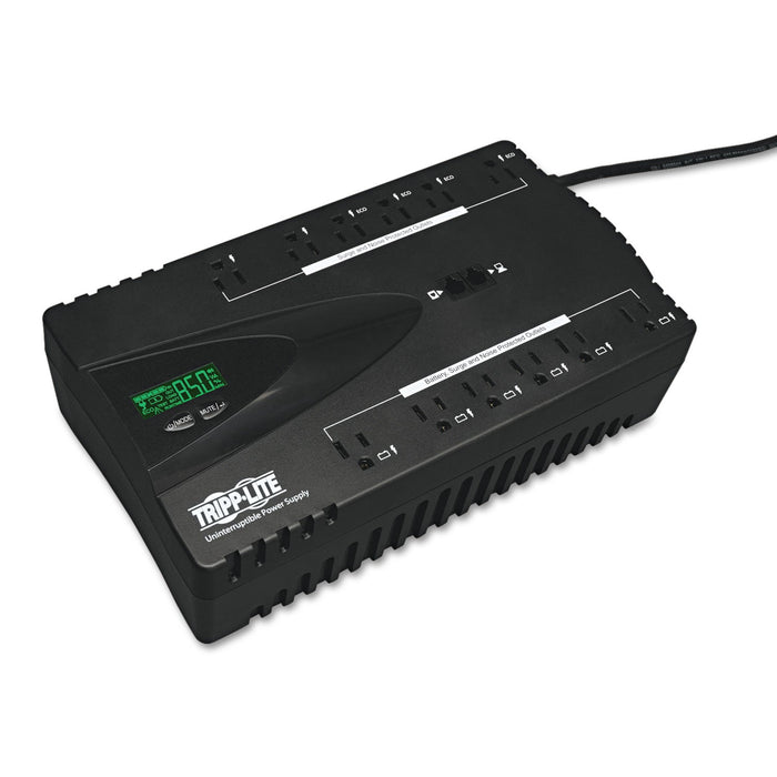 Tripp Lite ECO Series Energy-Saving Standby UPS, 12 Outlets, 850 VA, 420 J