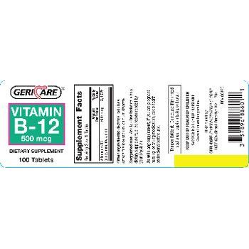 Vitamin B-12 Tb 500 Mcg 100 by Pasteur Pharmacy