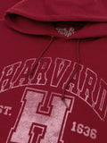 Harvard Athletic Department Pullover Hooded Sweashirt - Crimson by Tee Luv