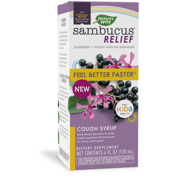 Nature's Way Cough Relief + Immune Syrup, Sambucus, Kids 4 Fl Oz by Pasteur Pharmacy