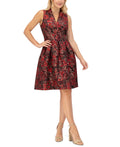 Vince Camuto Womens Sleeveless Jacquard Fit and Flare Dress by Vanessa Jane