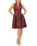 Vince Camuto Womens Sleeveless Jacquard Fit and Flare Dress by Vanessa Jane