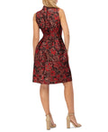 Vince Camuto Womens Sleeveless Jacquard Fit and Flare Dress by Vanessa Jane