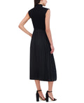 Vince Camuto Womens Mixed-Media Turtleneck Dress - Black, XL by Vanessa Jane