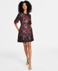 Vince Camuto Womens Floral Jacquard Short-Sleeve Dress by Vanessa Jane
