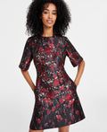 Vince Camuto Womens Floral Jacquard Short-Sleeve Dress by Vanessa Jane