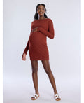 Motherhood Maternity Maternity Crew Neck Rib Knit Long Sleeve Mini Dress , Size by Vanessa Jane