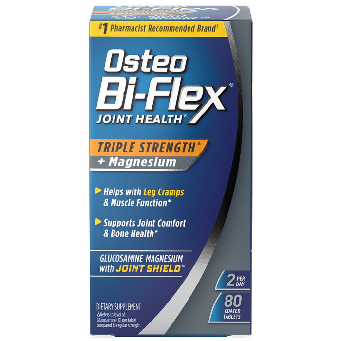 Osteo Bi-Flex Joint Health, Triple Strength + Magnesium, 80 Coated Tablets by Pasteur Pharmacy