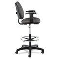 Alera Interval Series Swivel Task Stool, Supports 275 lb, 23.93" to 34.53" Seat Height, Graphite Gray Seat/Back, Black Base