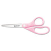 Westcott All Purpose Pink Ribbon Scissors, 8" Long, 3.5" Cut Length, Pink Straight Handle