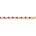 14k Gold Genuine Ruby Bracelet 2.8 Carats by Fine Color Jewels