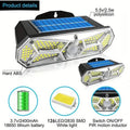 126 LEDs Portable Solar Security Lights, IP65 Waterproof Wireless Exterior Flood Light Detected Light by DailySale