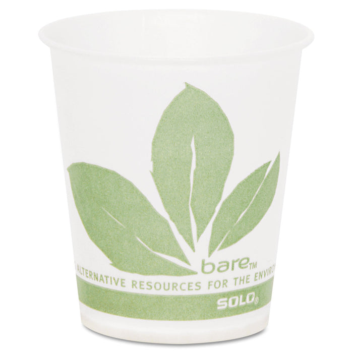 SOLO Bare Eco-Forward Treated Paper Cold Cups, 5 oz, Green/White, 100/Sleeve, 30 Sleeves/Carton