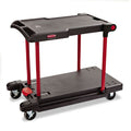 Rubbermaid Convertible Utility Cart, Plastic, 2 Shelves, 400 lb Capacity, 23.88" x 45.13" x 34.38", Black