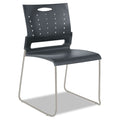 Alera Continental Series Plastic Perforated Back Stack Chair, Supports Up to 275 lb, Charcoal Seat/Back, Gunmetal Base, 4/CT