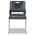 Alera Continental Series Plastic Perforated Back Stack Chair, Supports Up to 275 lb, Charcoal Seat/Back, Gunmetal Base, 4/CT