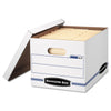Bankers Box EASYLIFT Basic-Duty Strength Storage Boxes, Letter Files, 12.75" x 13.25" x 10.5", White/Blue, 12/Carton