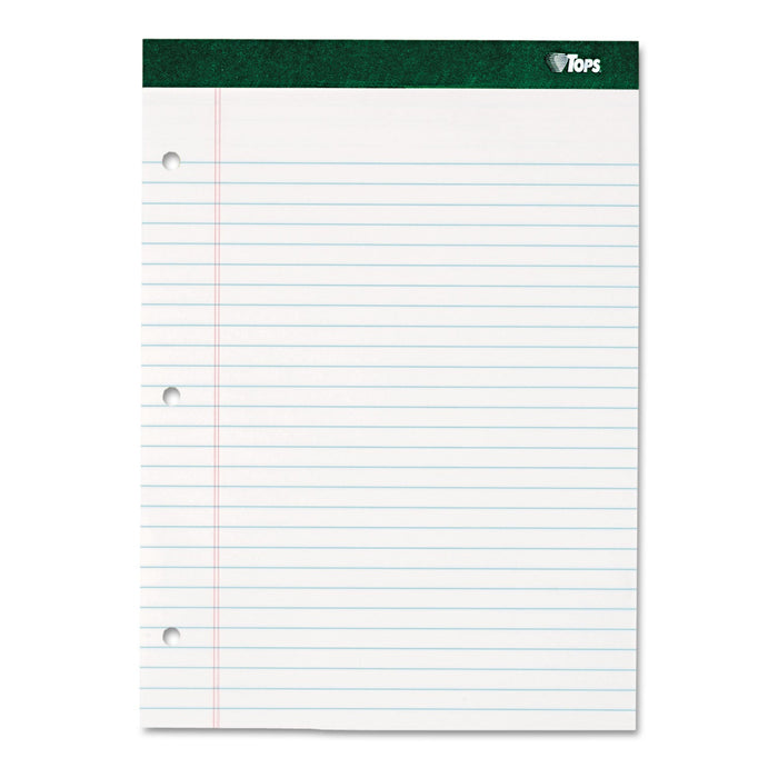TOPS Double Docket Ruled Pads with Extra Sturdy Back, Wide/Legal Rule, 100 White 8.5 x 11.75 Sheets