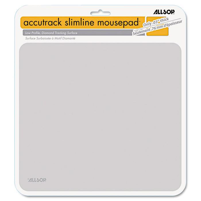 Allsop Accutrack Slimline Mouse Pad, 8.75 x 8, Silver