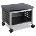 Safco Scoot Under-Desk Printer Stand, Metal, 2 Shelves, 100 lb Capacity, 20.25" x 16.5" x 14.5", Black/Silver