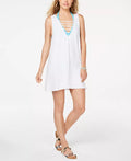 California Waves Juniors Lattice Cover-Up Dress, Size Large by Vanessa Jane