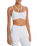 Aqua Athletic Strappy Shirred Sports Bra by Vanessa Jane