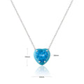 Natural Blue Topaz Heart Pendant Necklace by Fine Color Jewels