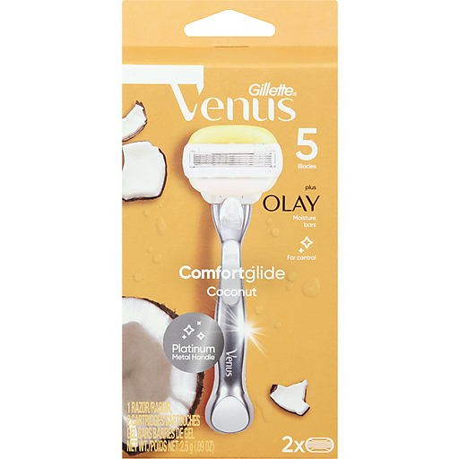 Gillette Venus ComfortGlide Plus Olay Coconut Women's Razor - 1 Handle + 2 Refills by Pasteur Pharmacy