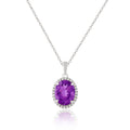 Purple Amethyst Pendant Necklace by Fine Color Jewels