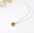 Natural Citrine Pendant Necklace by Fine Color Jewels