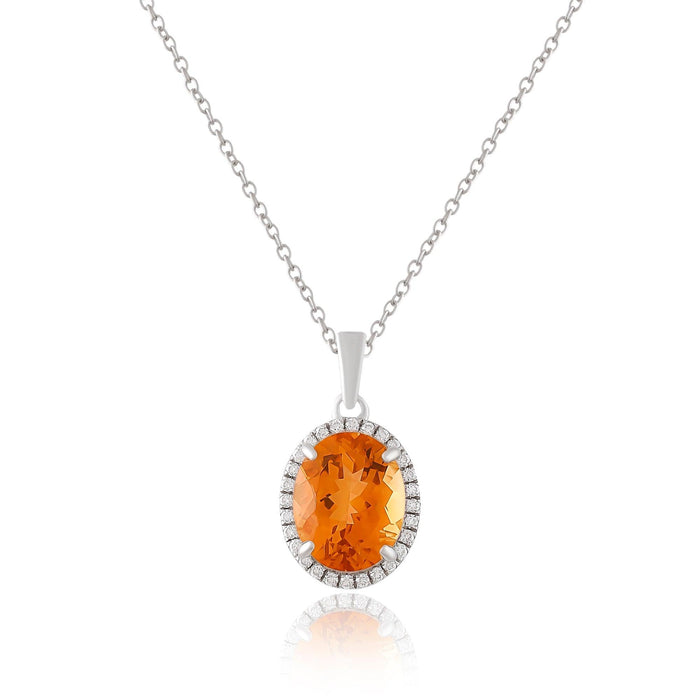 Natural Citrine Pendant Necklace by Fine Color Jewels