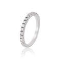 0.70 Ct Round White Moissanite Prong Sterling Silver Eternity Engagement Ring by Fine Color Jewels