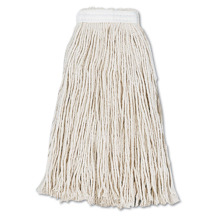 Boardwalk Cut-End Wet Mop Head, Cotton, #16, White, 12/Carton