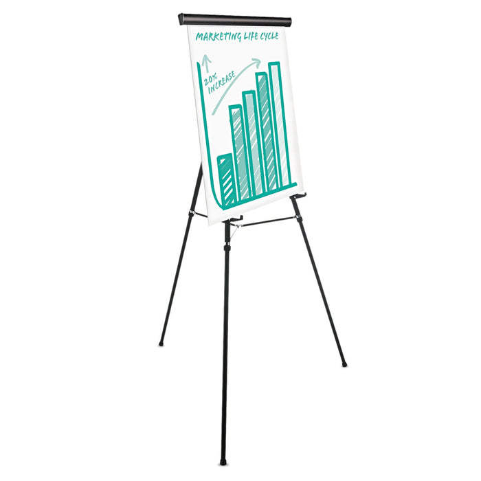 Universal Heavy-Duty Adjustable Presentation Easel, 69" Maximum Height, Metal, Black
