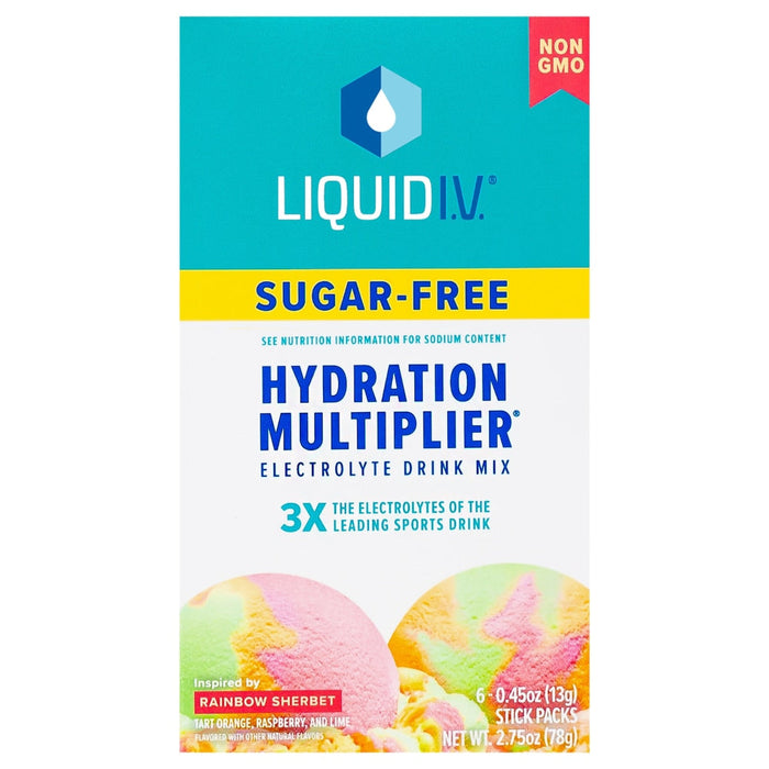 Liquid I.V. Hydration Multiplier - Sugar Free Electrolyte Drink Mix Rainbow Sherbet by Pasteur Pharmacy