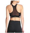 DKNY Sport Track-Stripe Racerback Mid-Impact Sports Bra Black by Vanessa Jane