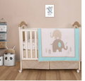 Cuddles & Cribs Soft Cotton 4 Piece Baby Crib Bedding Set Reversible Comforter by Vanessa Jane
