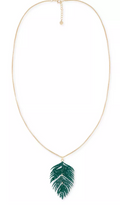 Alfani Gold-Tone Colored Palm Leaf Long Pendant Necklace by Vanessa Jane