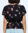 Elaina Floral Blouse - Black by Boutique 23
