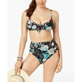 Bar III Floral-Print Tie Front Bralette Bikini Top by Vanessa Jane