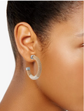 Alfani Silver-Tone Medium Braided Rope C-Hoop Earrings, 1.5 Inches by Vanessa Jane